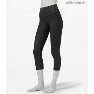 EXCELLENT Lululemon Align Crop 21" Leggings Emboss Black Nulu Yoga Pants Size 4